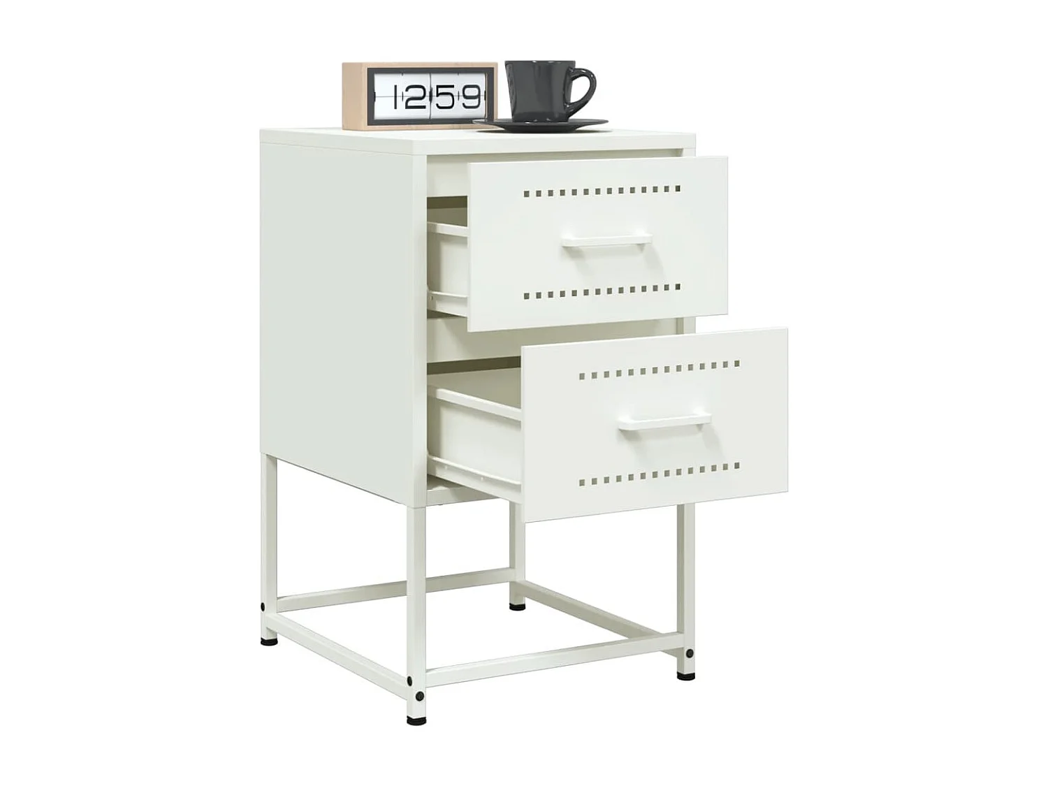 Nachtkastjes 2 st 36x39x60,5 cm staal wit