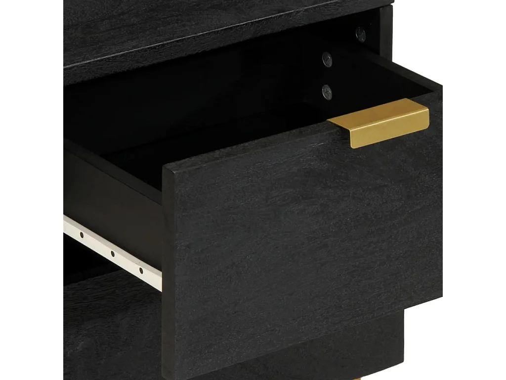 Mesa de cabeceira 40x33x46 cm madeira de mangueira maciça preto