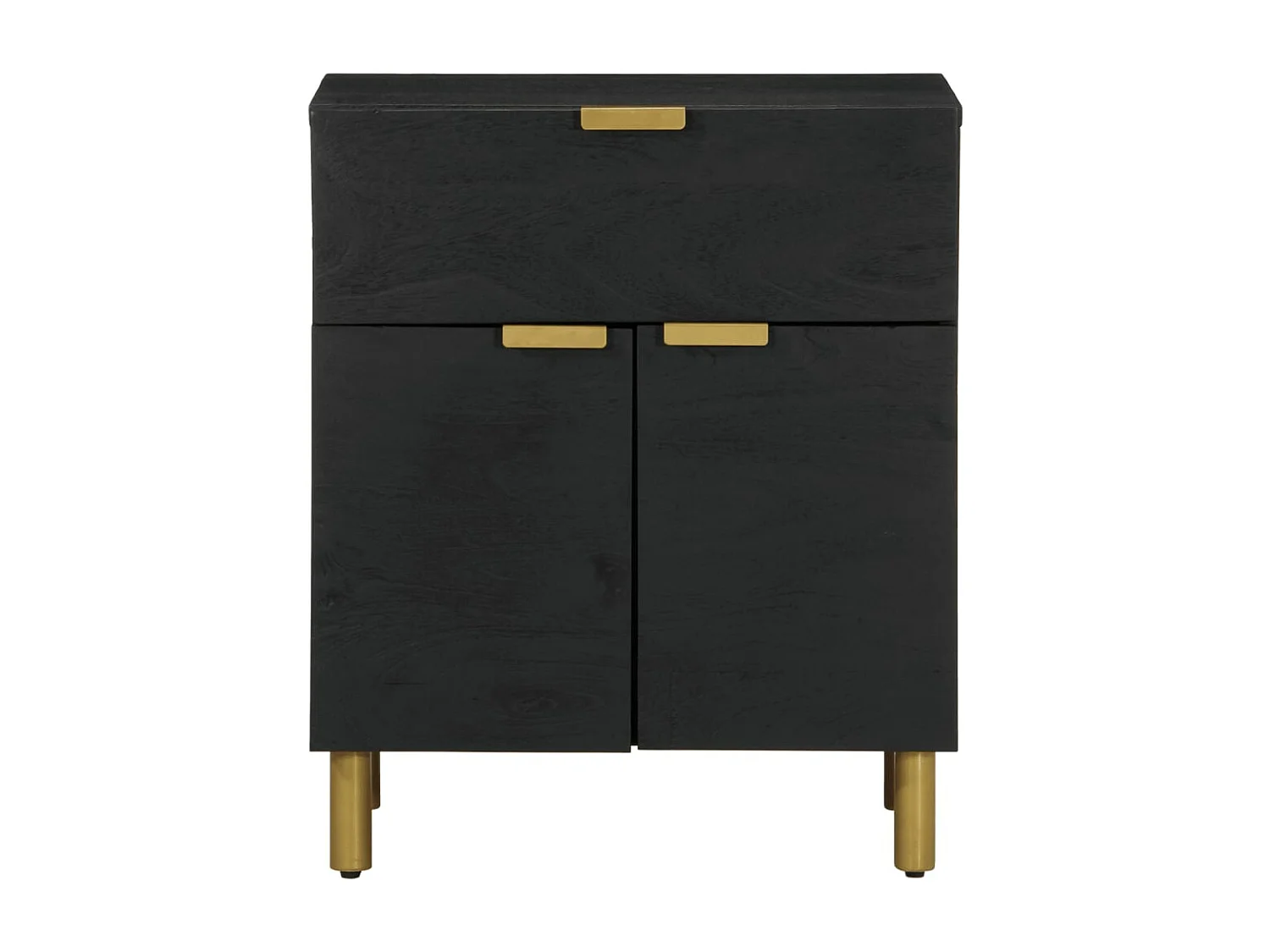 Table de chevet noir 50x33x60 cm bois d'ingénierie