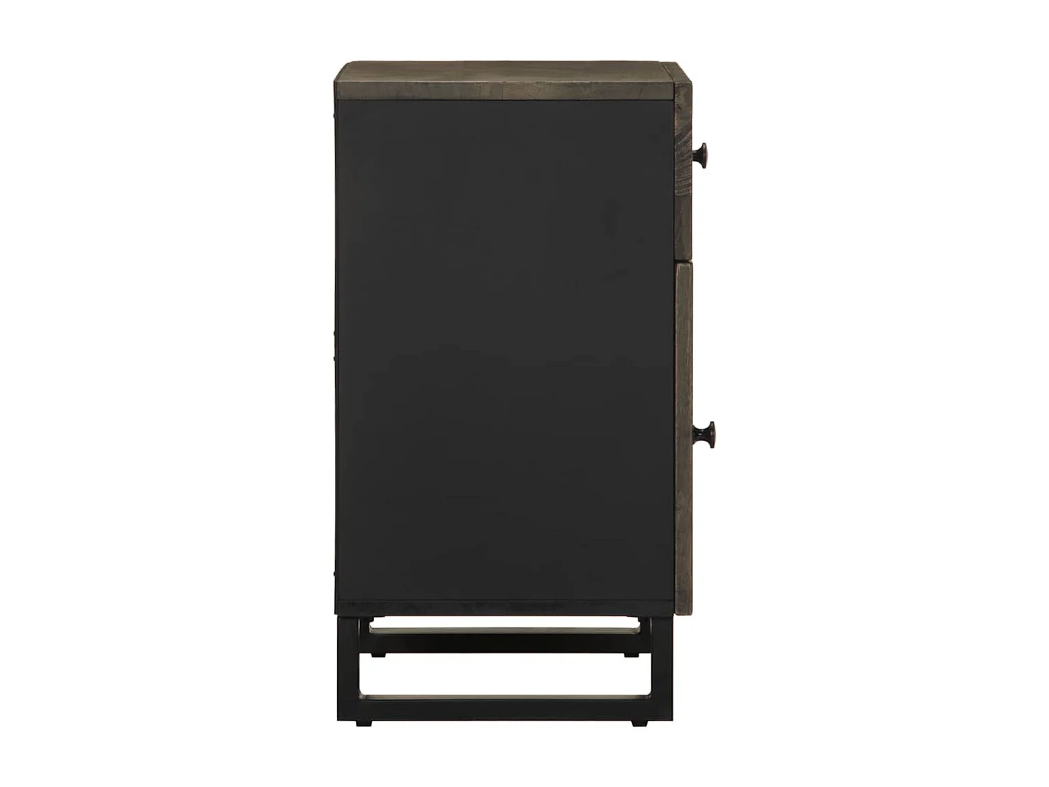 Table de chevet noir 50x33x60 cm bois de manguier massif