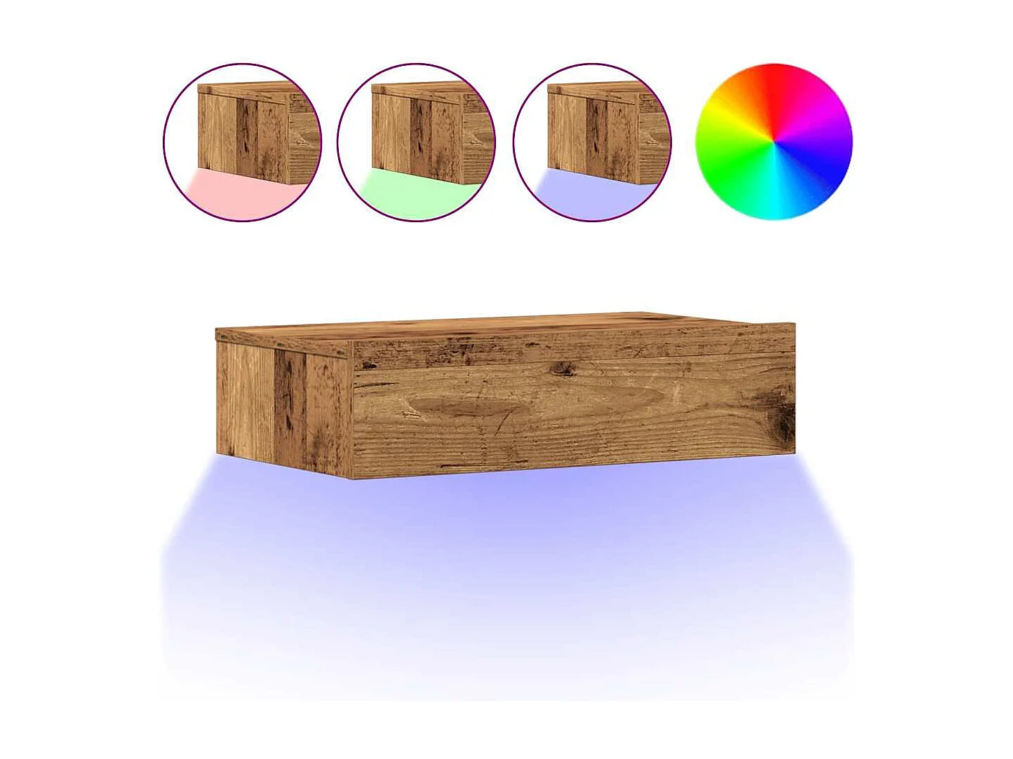 Nachtkastje 60x35 cm spaanplaat oud hout