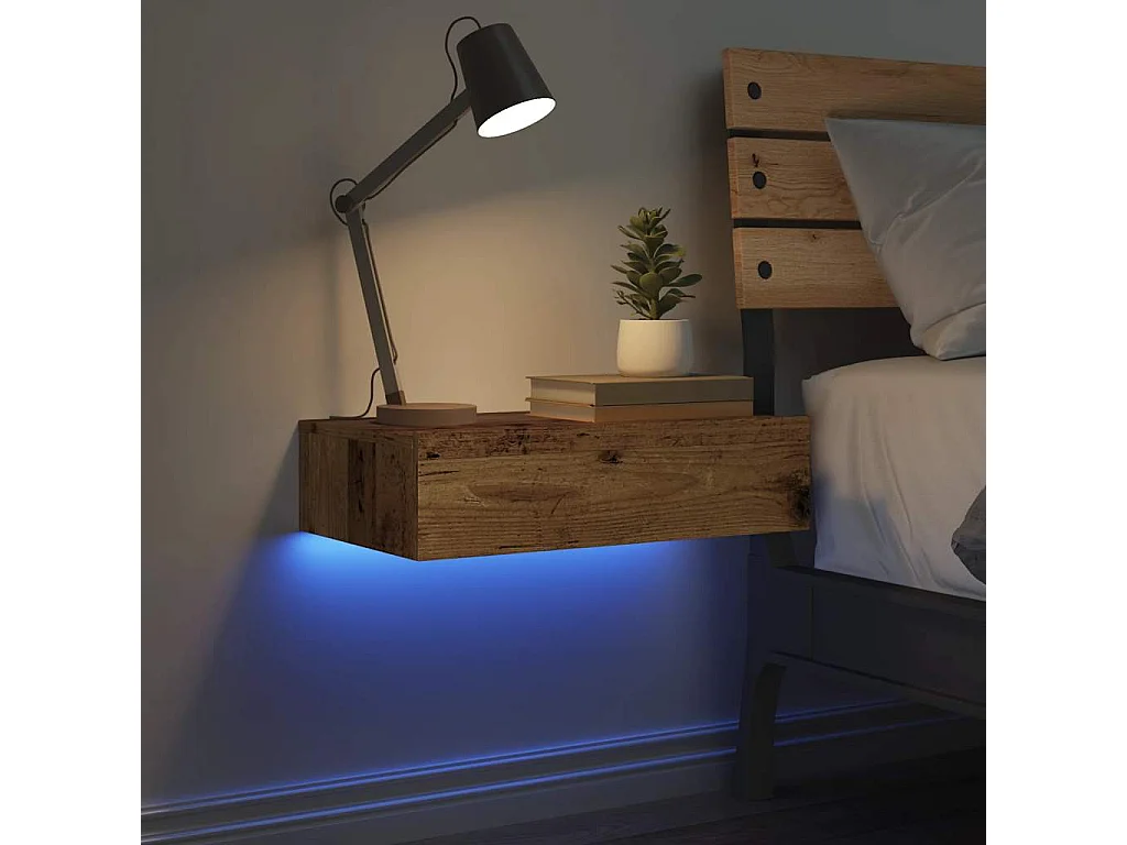 Nachtkastje 60x35 cm spaanplaat oud hout