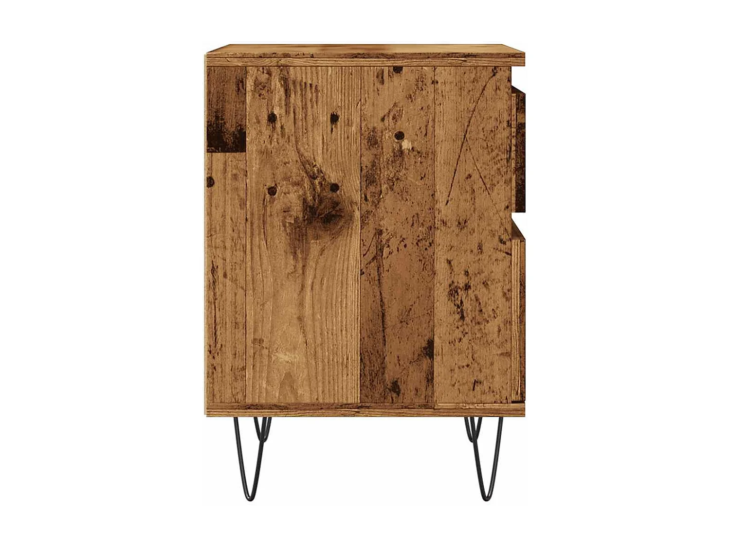 Nachtkastje 40x35x50 cm bewerkt hout oud houtkleurig