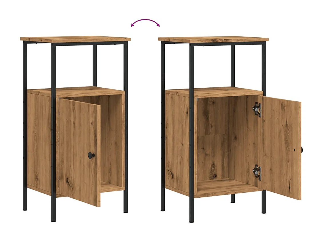 Tables de chevet 2 pièces chêne artisanal bois d'ingénierie