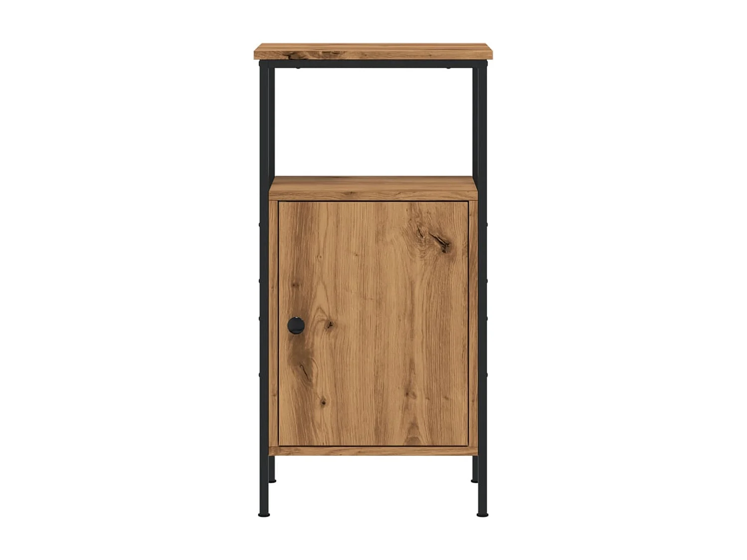 Nachtkastjes 2 st 41x31x80cm bewerkt hout artisanaal eikenkleur