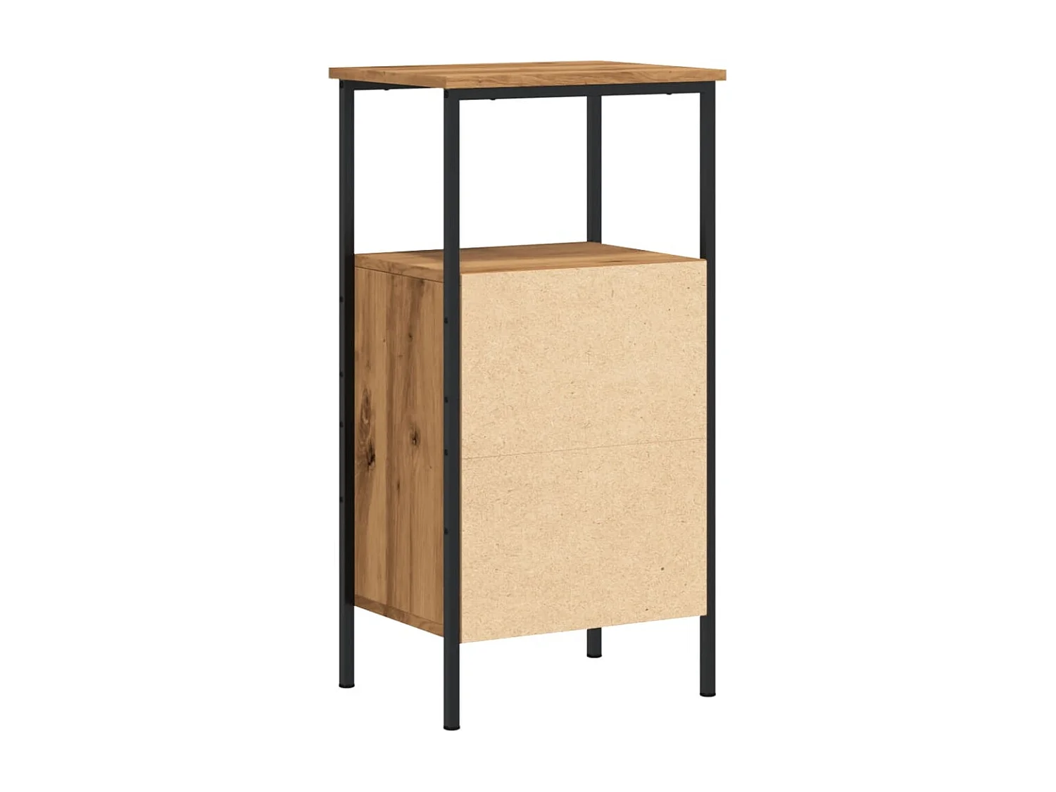 Nachtkastjes 2 st 41x31x80cm bewerkt hout artisanaal eikenkleur