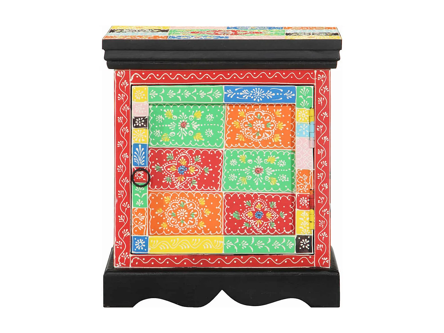 Mesilla de noche multicolor 40x35x45 cm madera maciza mango