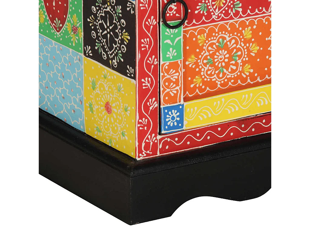 Mesa de cabeceira multicor madeira de mangueira maciça