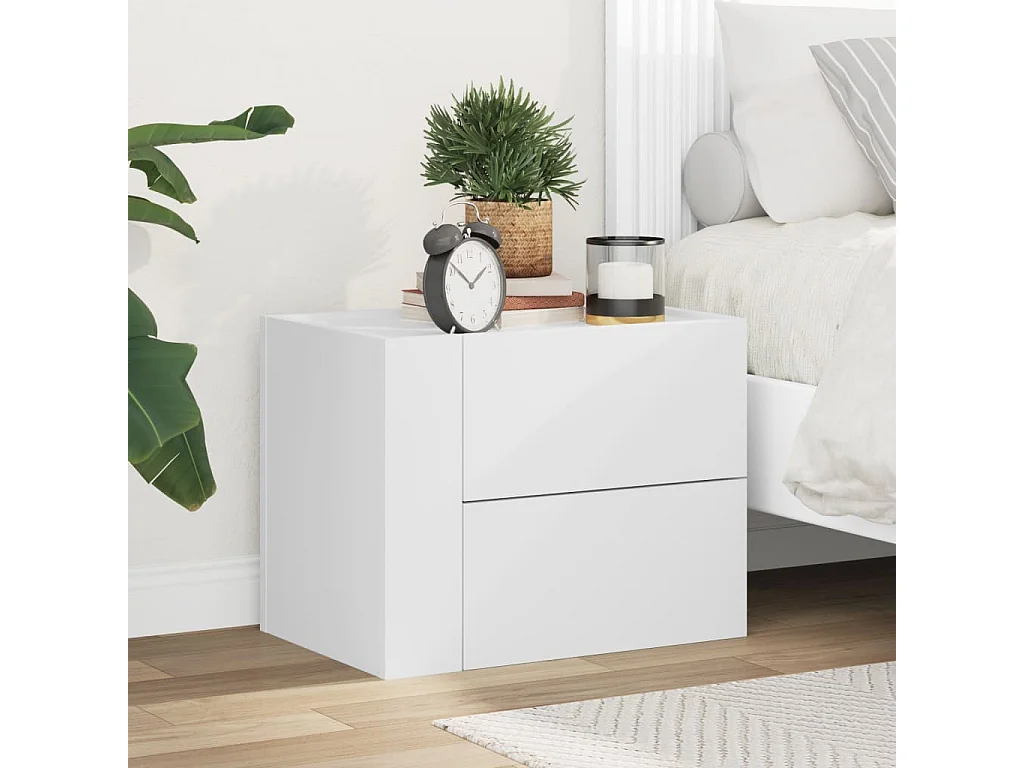 Mesa de cabeceira de parede 45x30x35 cm branco