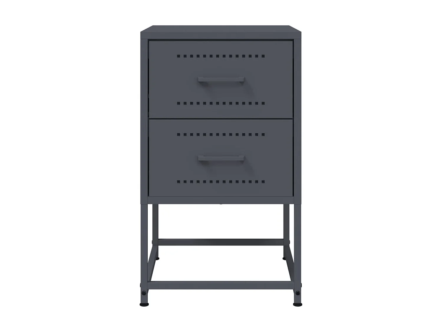 Tables de chevet 2 pièces anthracite 36x39x60,5 cm acier