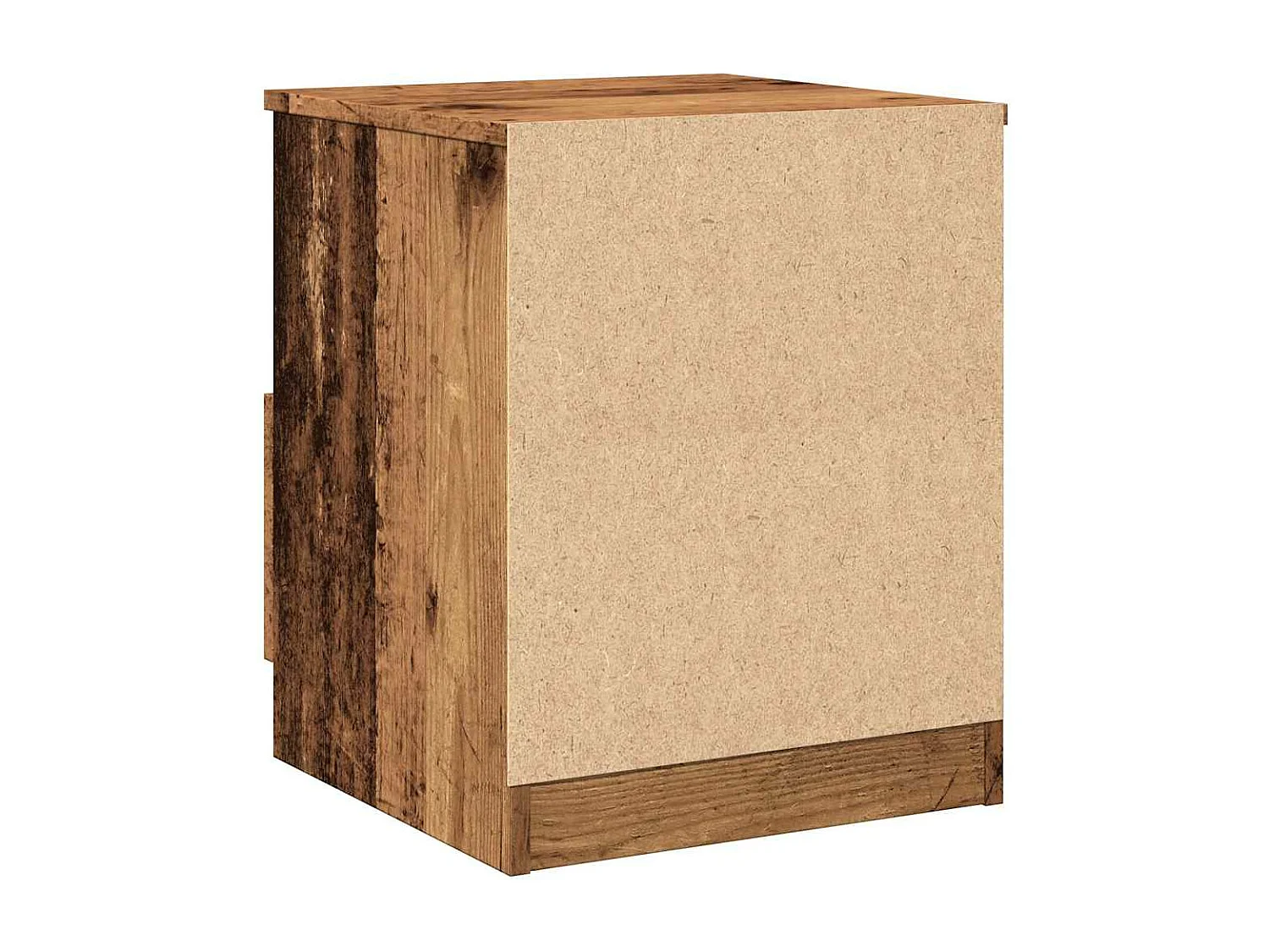 Table de chevet 2 pièces vieux bois 40x40x50 cm bois d’ingénierie