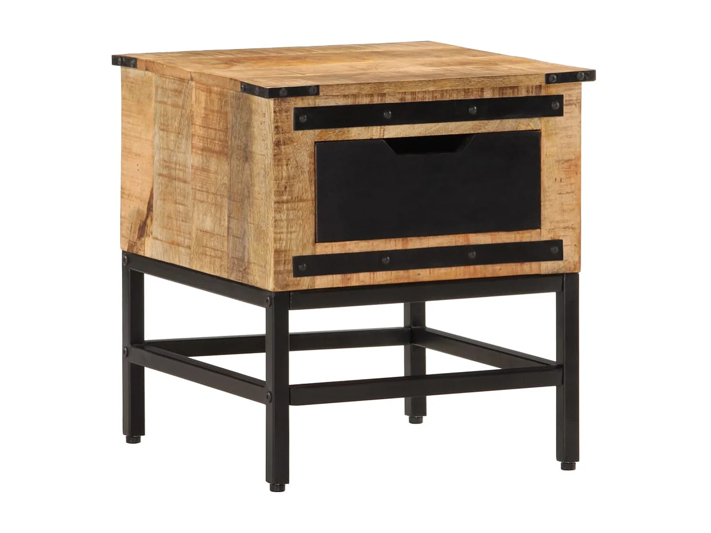 Table de chevet 40x40x45 cm bois de manguier massif