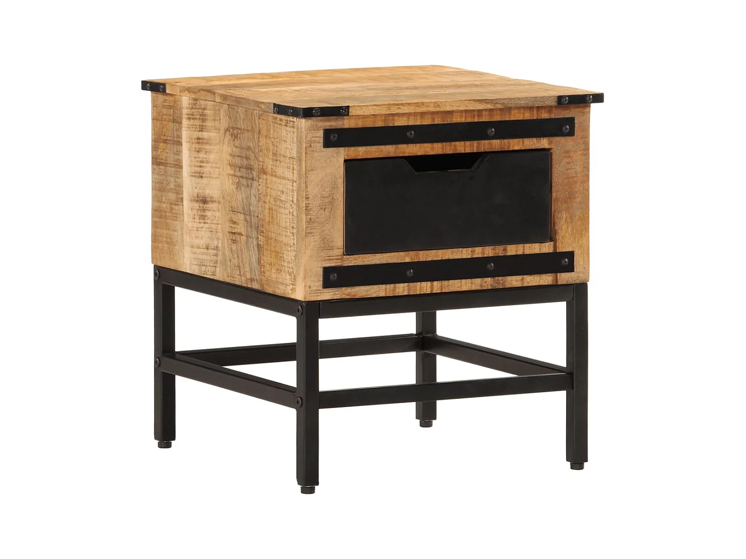 Table de chevet 40x40x45 cm bois de manguier massif