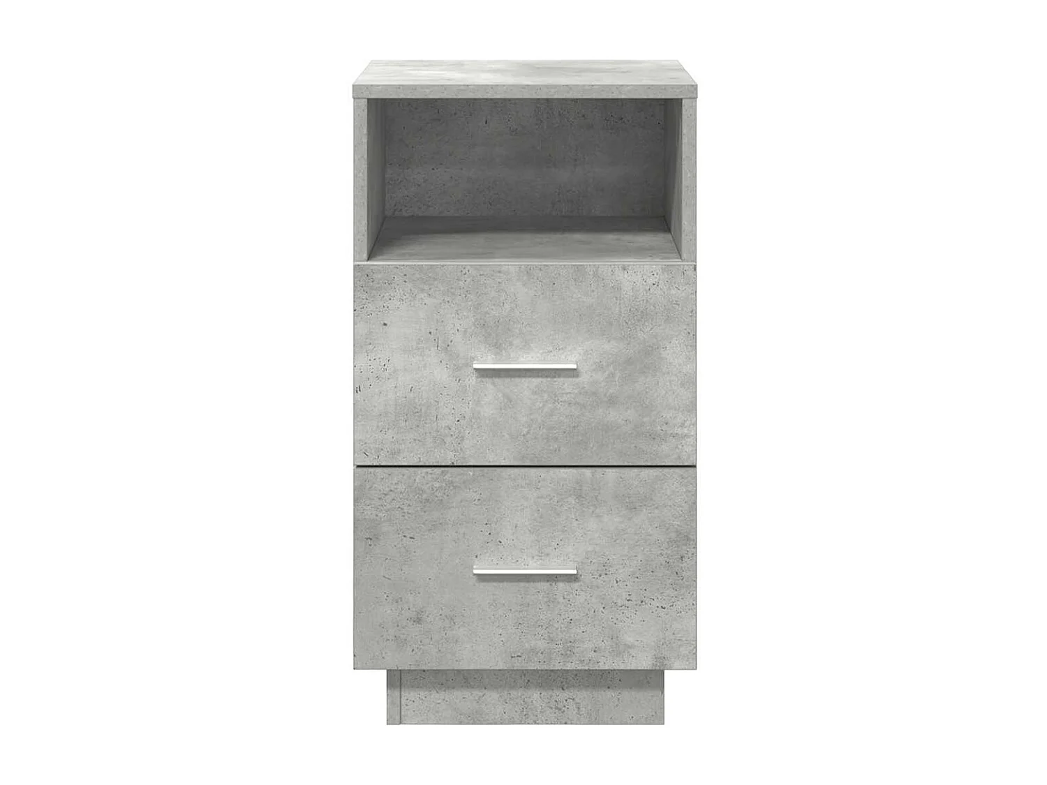 Tables de chevet 2 pièces avec 2 tiroirs gris béton 36x36x68 cm