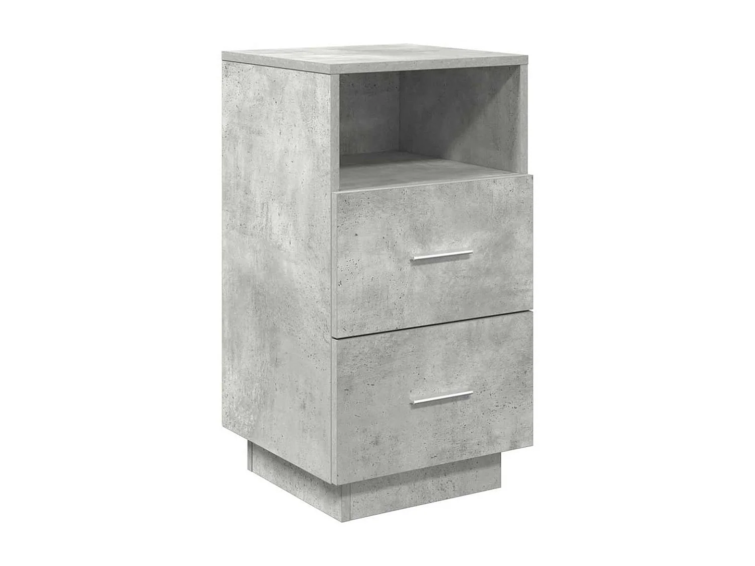 Tables de chevet 2 pièces avec 2 tiroirs gris béton 36x36x68 cm