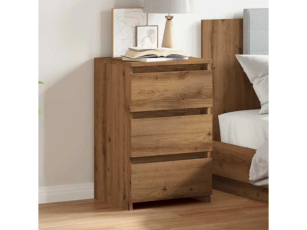 Mesita de noche madera de ingeniería roble artisan 40x35x62,5cm