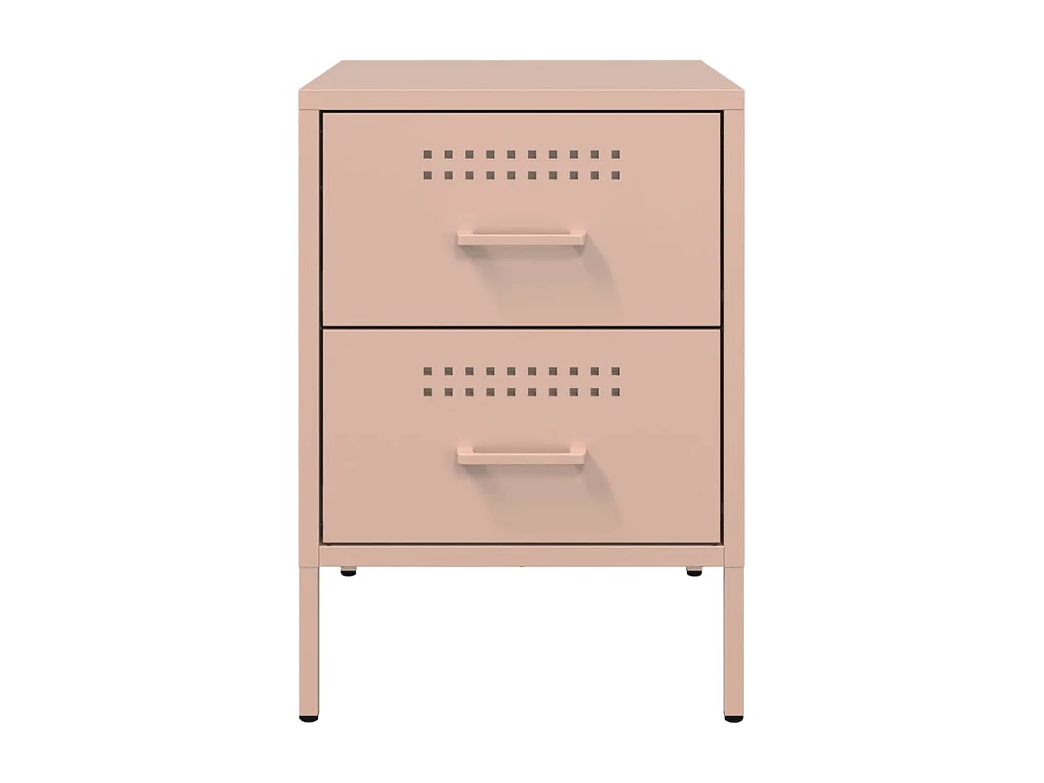 Tables de chevet 2 pièces rose 36x39x50,5 cm acier