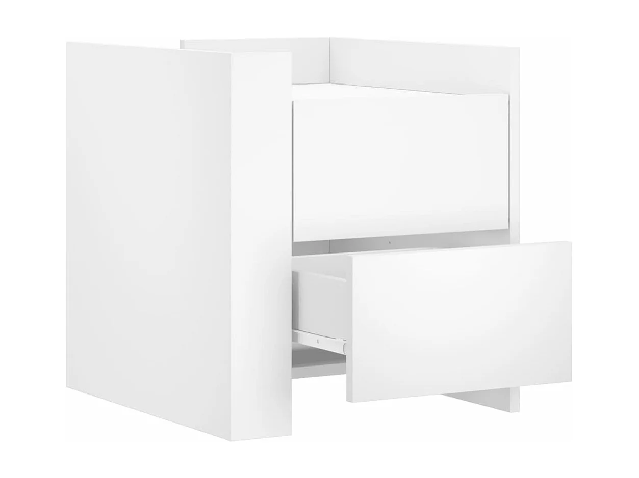 Table de chevet blanc 45x50x50 cm bois d’ingénierie