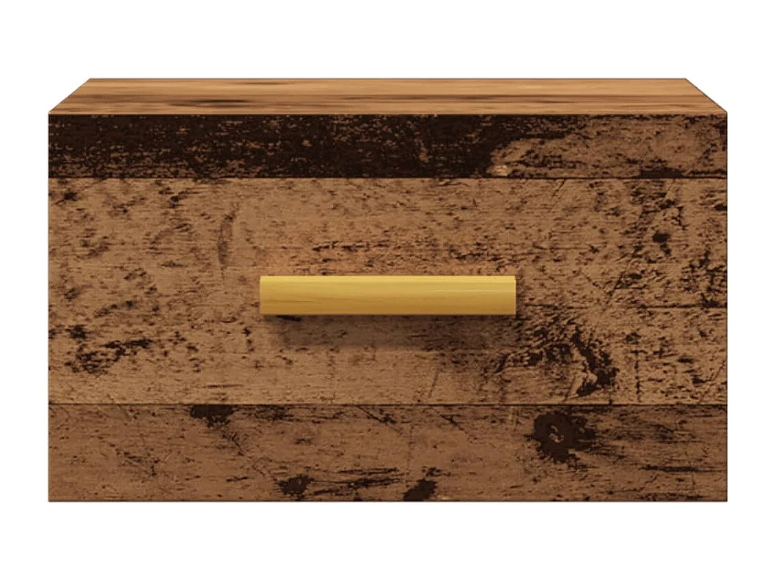 Mesita de noche de pared madera envejecida 35x35x20 cm
