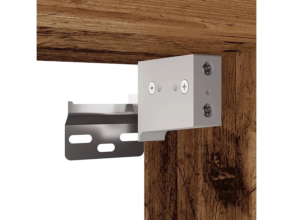 Mesita de noche de pared madera envejecida 35x35x20 cm