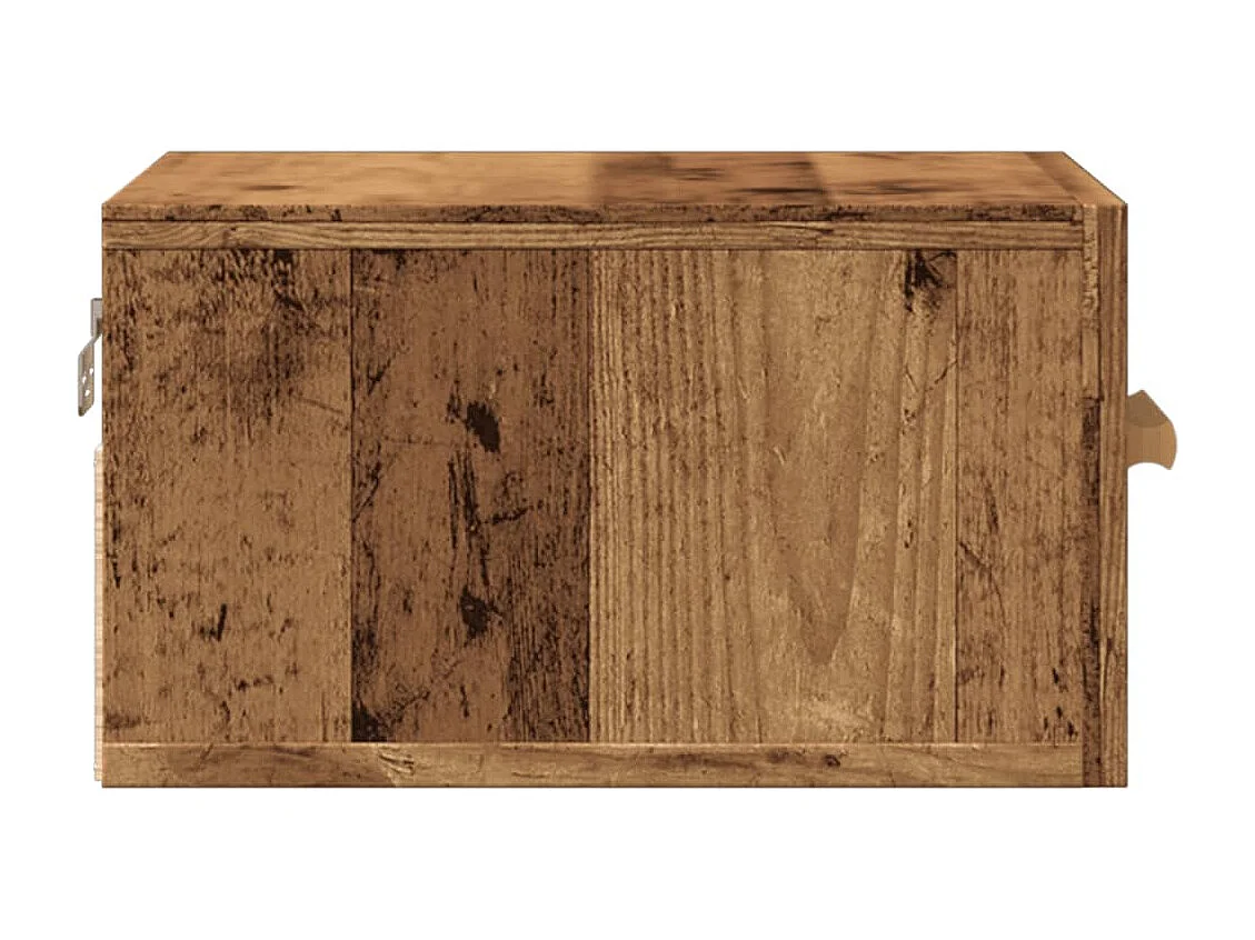 Mesita de noche de pared madera envejecida 35x35x20 cm