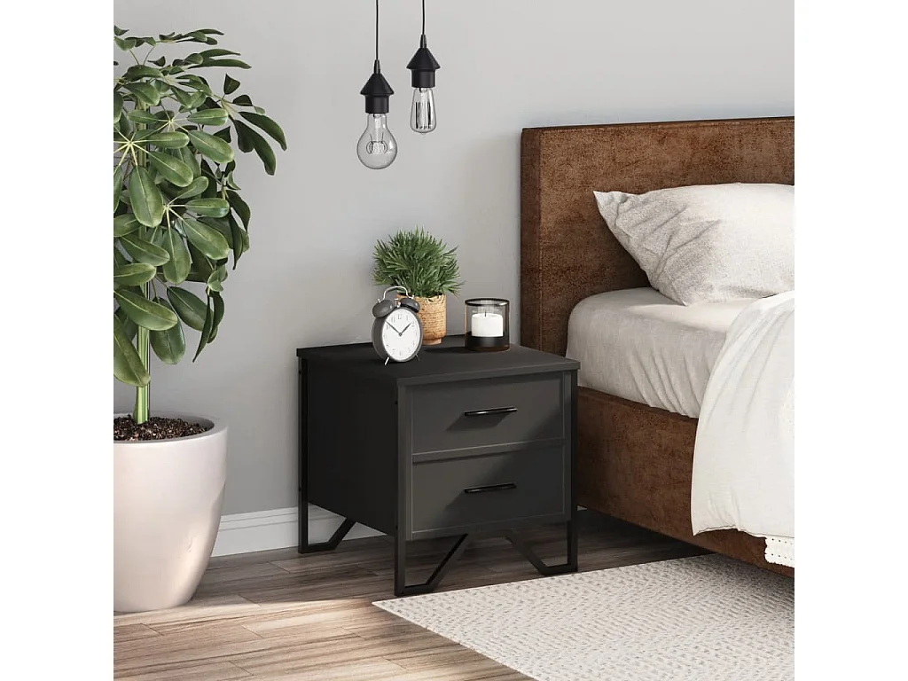 Mesa de cabeceira 40x41x40 cm derivados de madeira preto