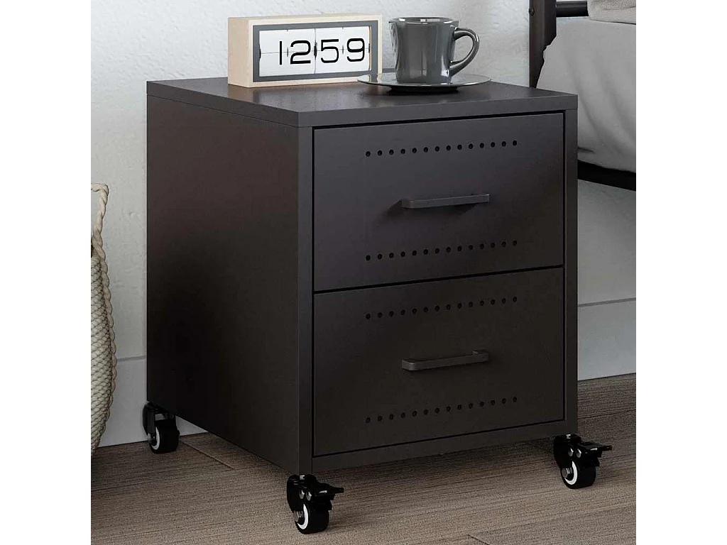 Table de chevet noir 36x39x43,5 cm acier