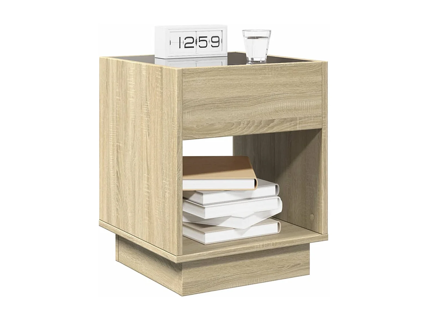 Table de chevet avec LED infini chêne sonoma 40x40x50 cm