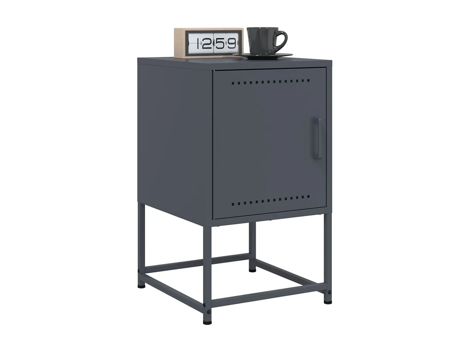 Tables de chevet 2 pièces anthracite 36x39x60,5 cm acier