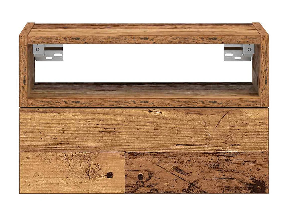 Tables de chevet murales 2 pièces vieux bois 45x26x28,5 cm