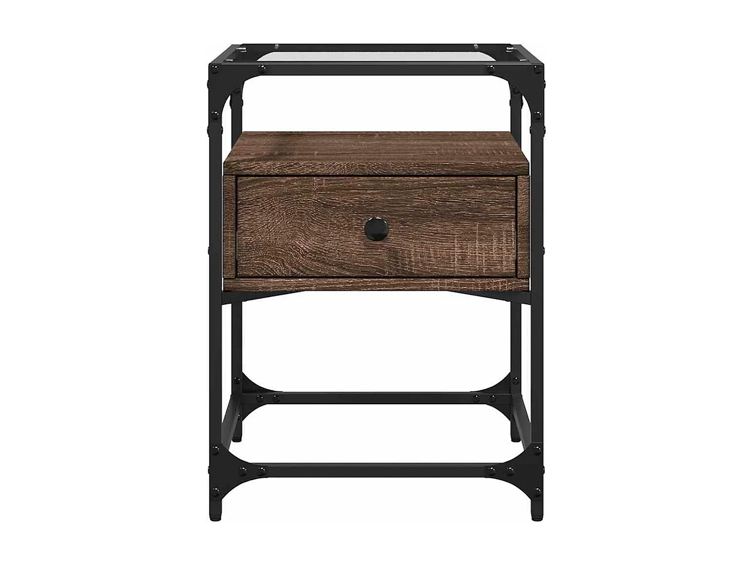 Table de chevet chêne marron 40x40x55 cm bois d’ingénierie