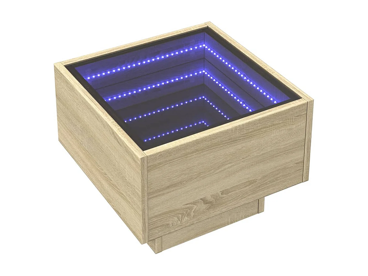 Table de chevet avec LED infini chêne sonoma 40x40x30 cm