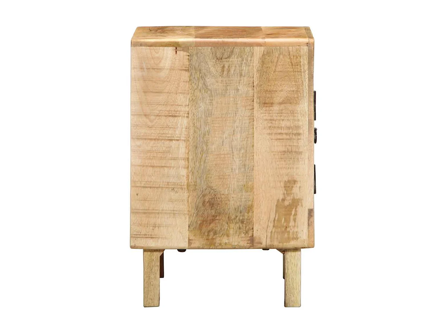 Table de chevet 2 pièces 40x32x46 cm bois massif de manguier brut