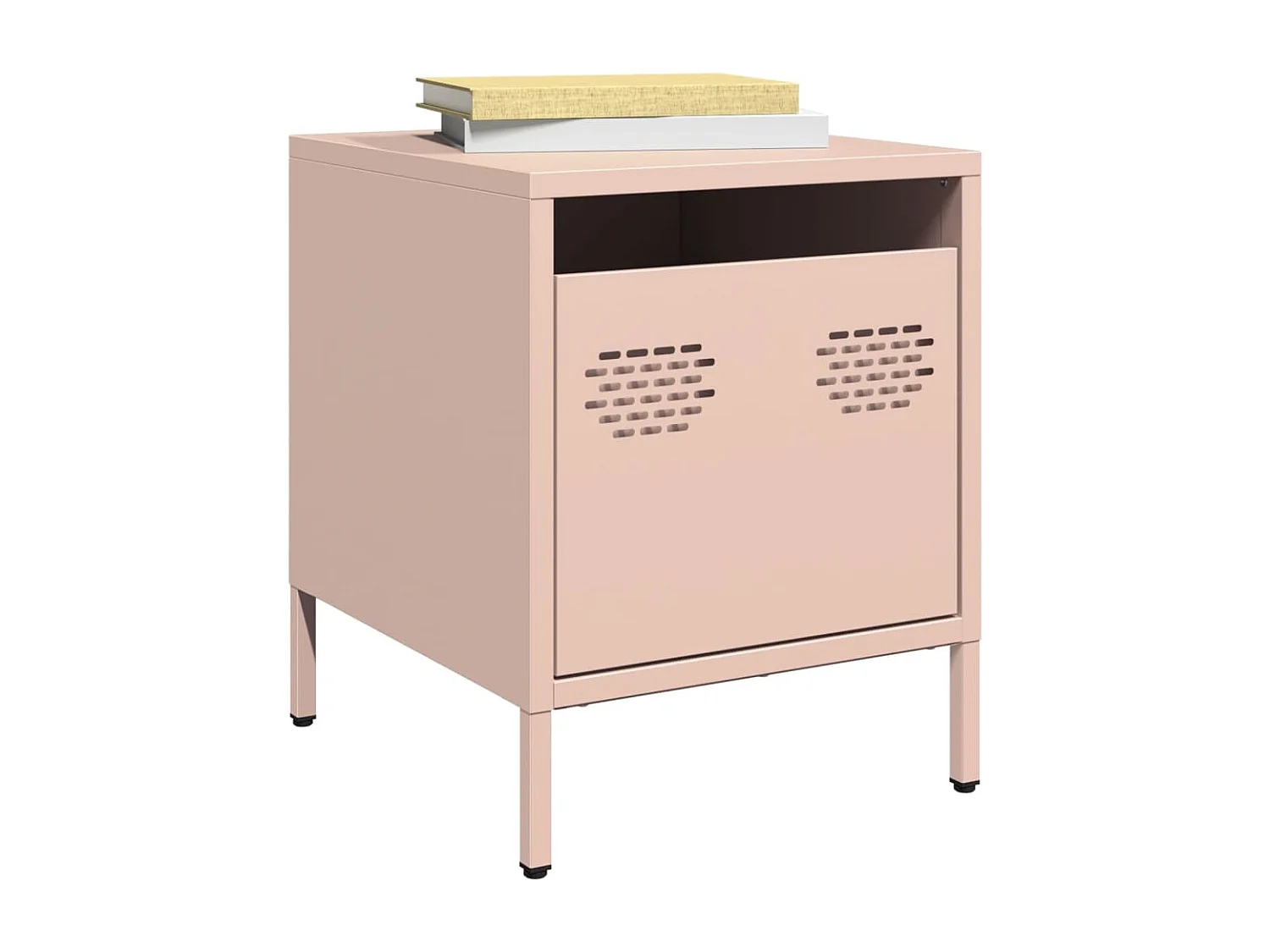 Table de chevet rose 35x39x43,5 cm acier