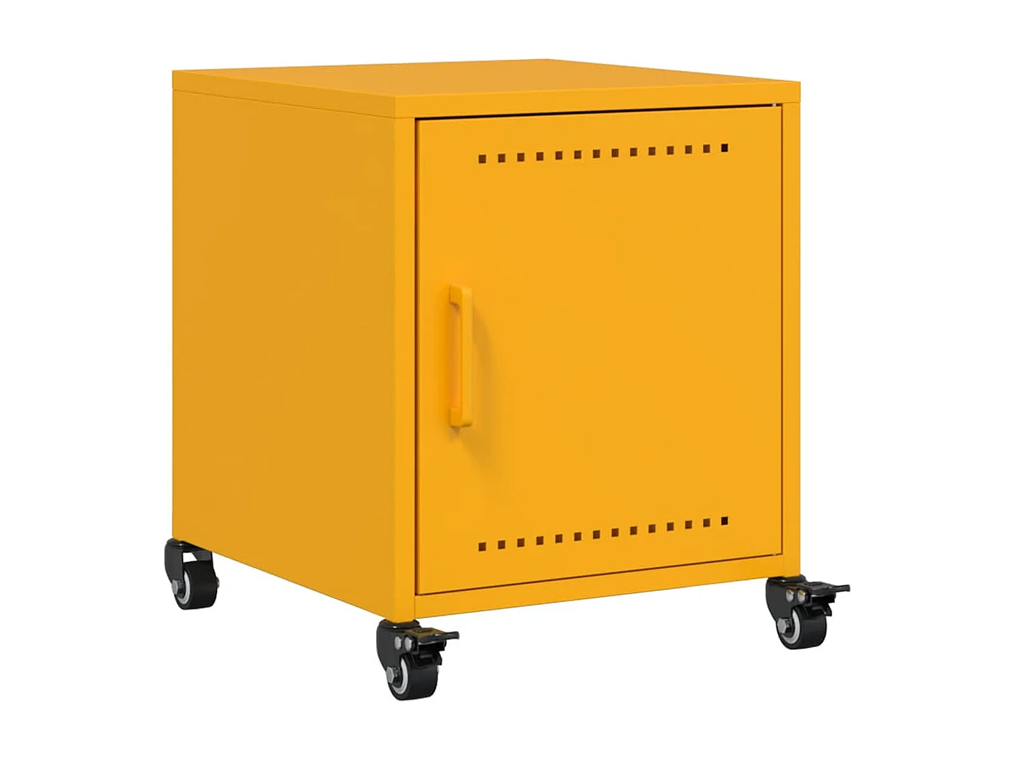 Table de chevet jaune moutarde 36x39x43,5 cm acier