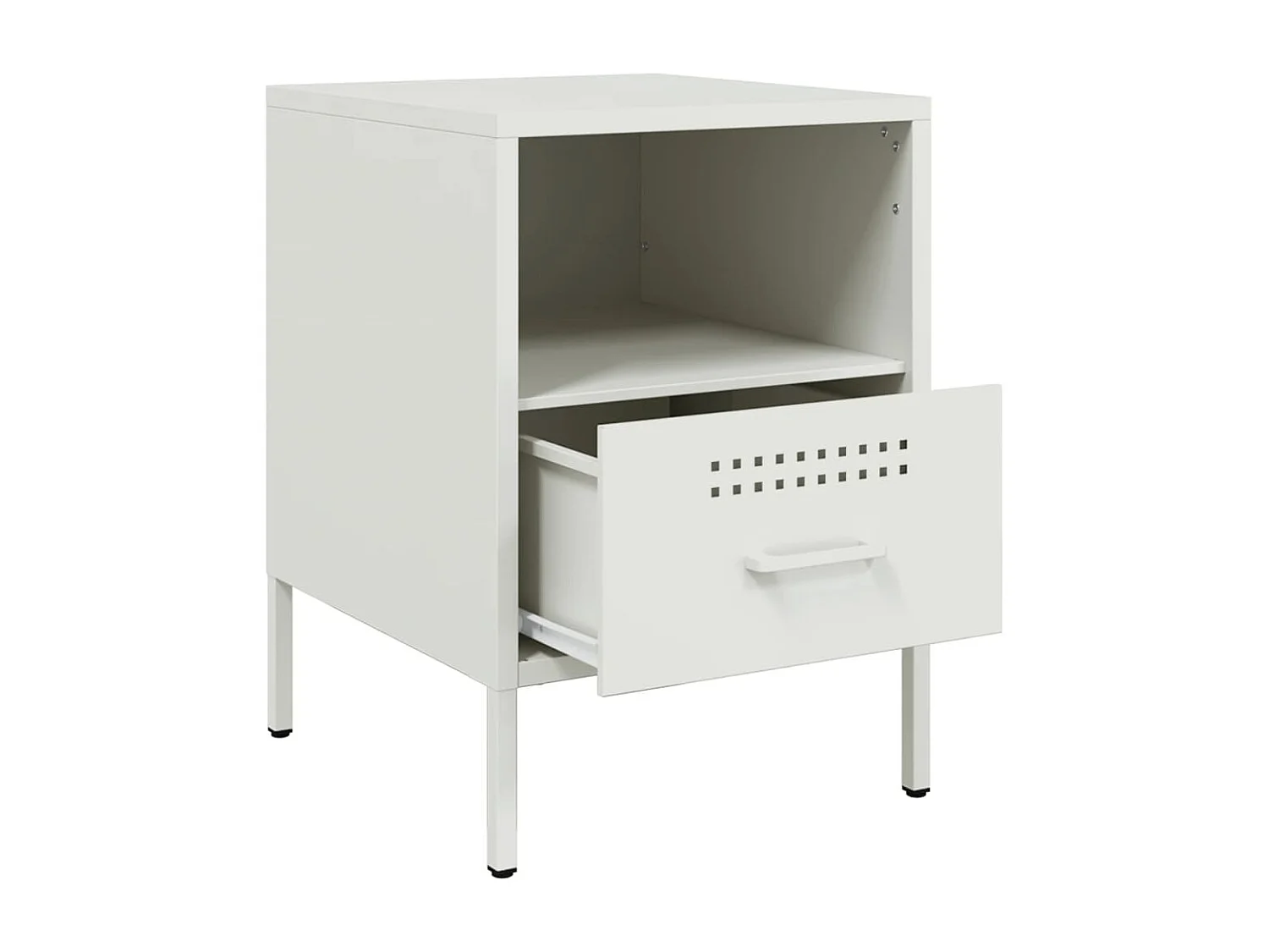 Tables de chevet 2 pièces blanc 36x39x50,5 cm acier laminé à froid