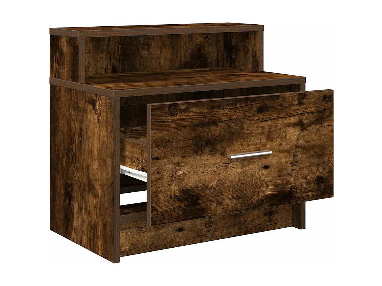 Tables de chevet avec tiroir 2 pièces chêne fumé 51x31x47 cm