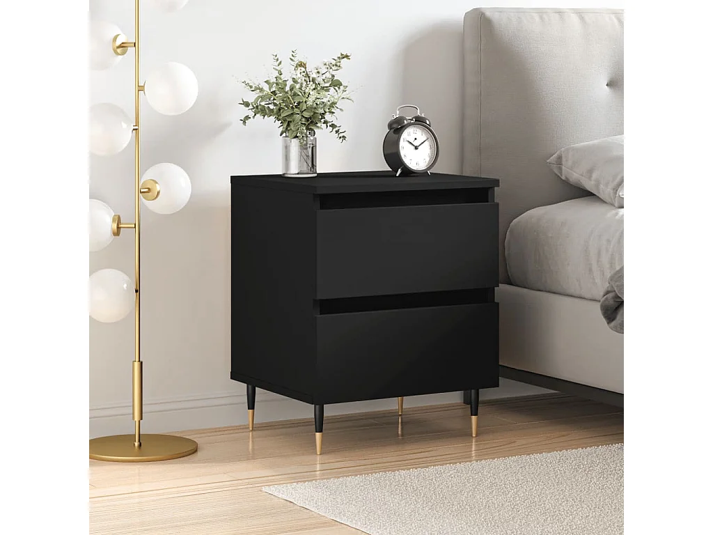 Table de chevet Noir 40x35x50 cm Bois d’ingénierie