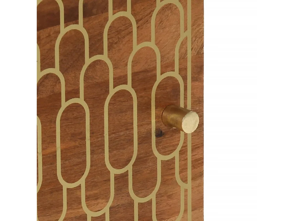 Mesita de noche madera maciza de mango 50x33x60 cm