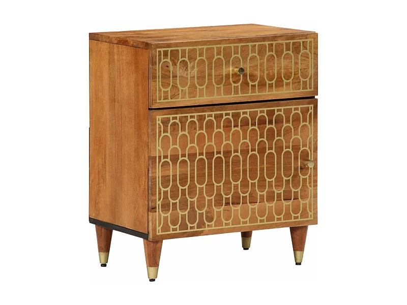 Mesita de noche madera maciza de mango 50x33x60 cm