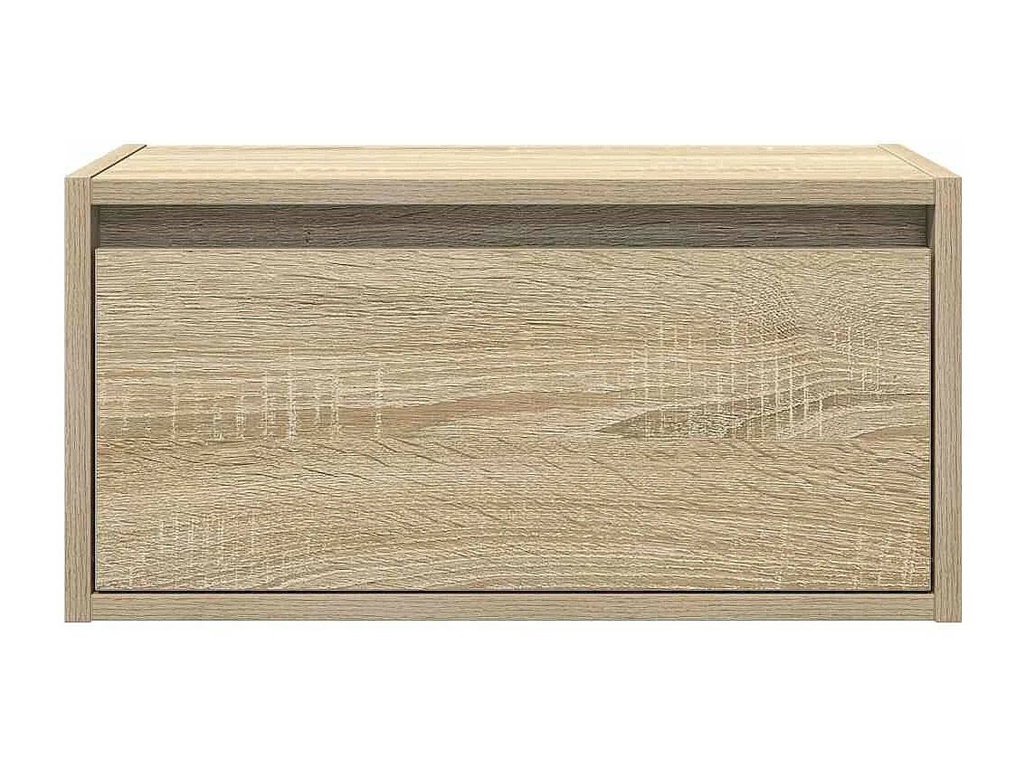 Tables de chevet murales avec lumières LED 2 pièces chêne sonoma