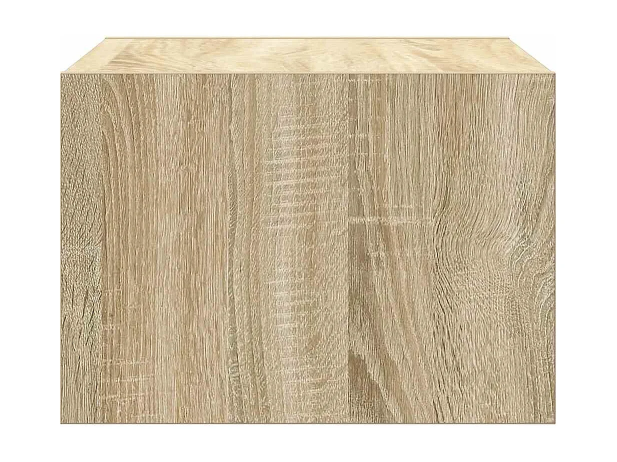 Tables de chevet murales avec lumières LED 2 pièces chêne sonoma