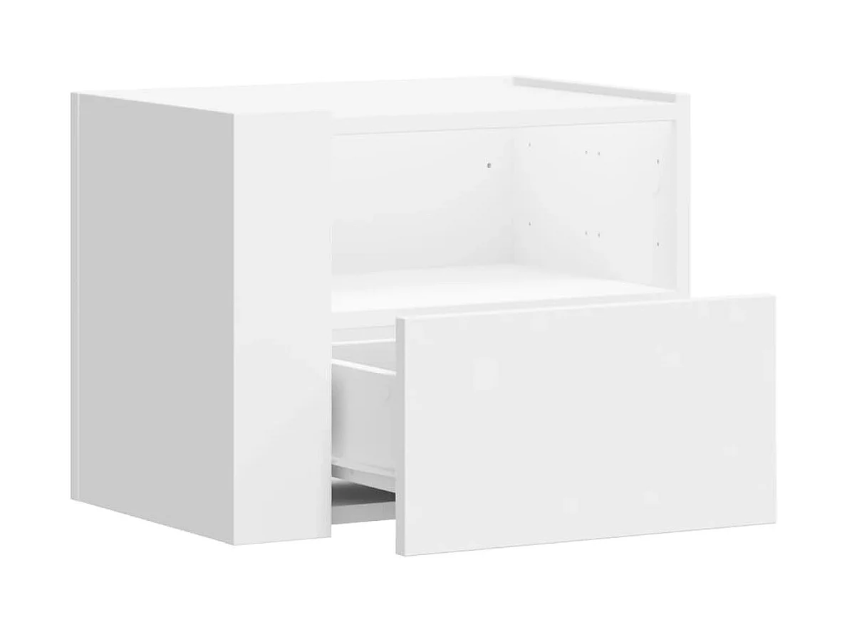 Table de chevet murale blanc 45x30x35 cm