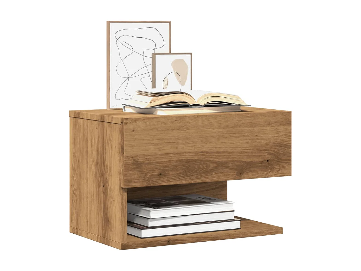 Mesas de cabeceira de parede 2 peças carvalho artisiano