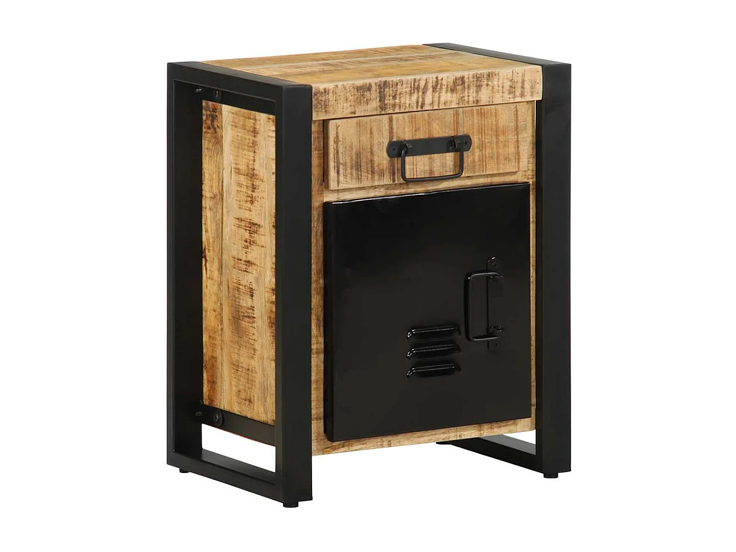 Mesita de noche madera maciza de mango 40x30x50 cm