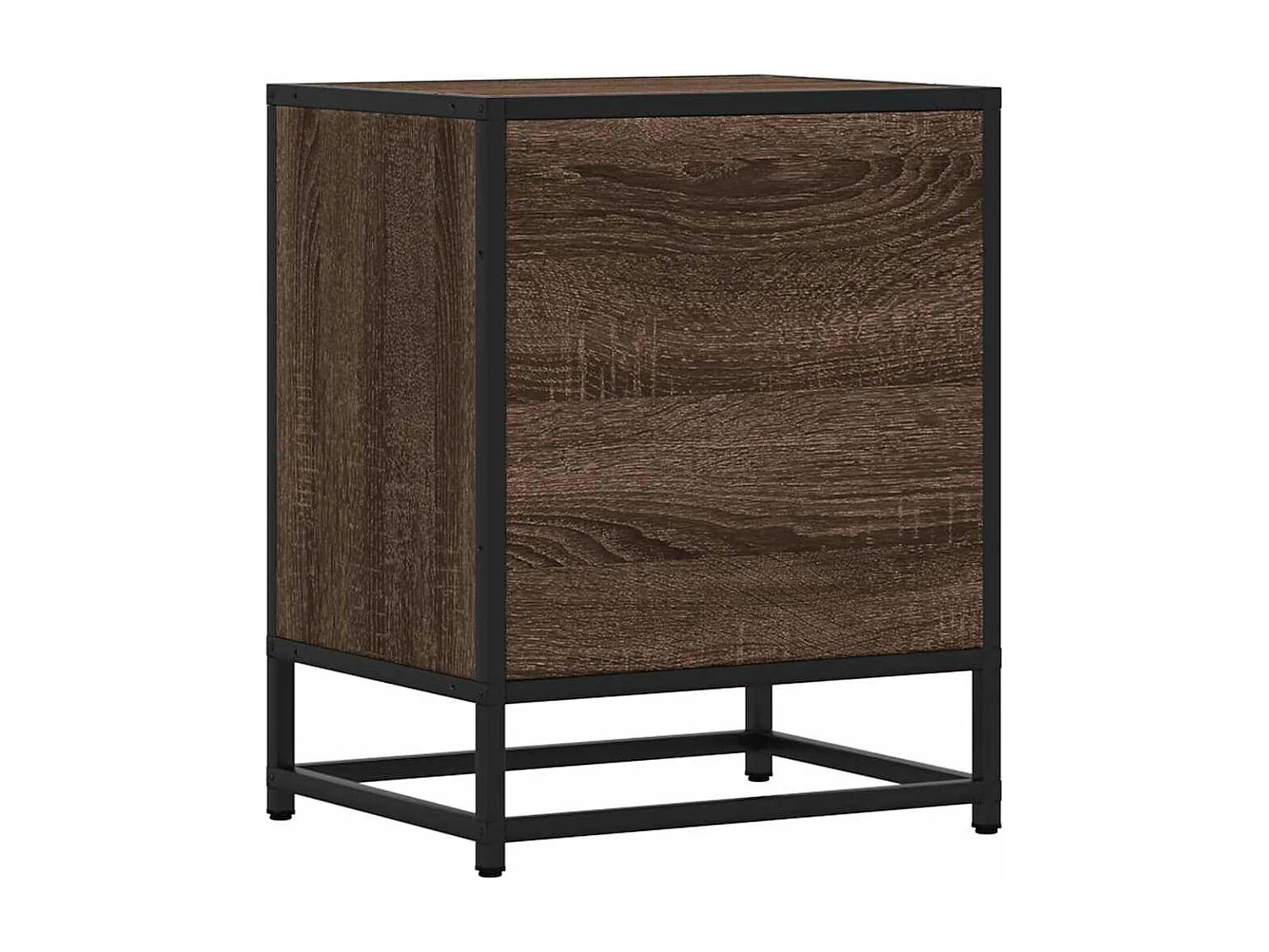 Mesa de cabeceira carvalho castanho 40x31x50 cm madeira e metal