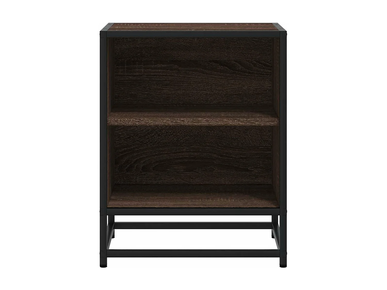 Table de chevet chêne marron 40x31x50cm bois d'ingénierie métal