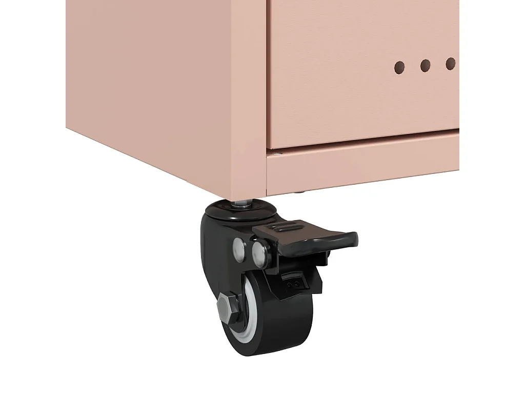 Table de chevet rose 36x39x43,5 cm acier