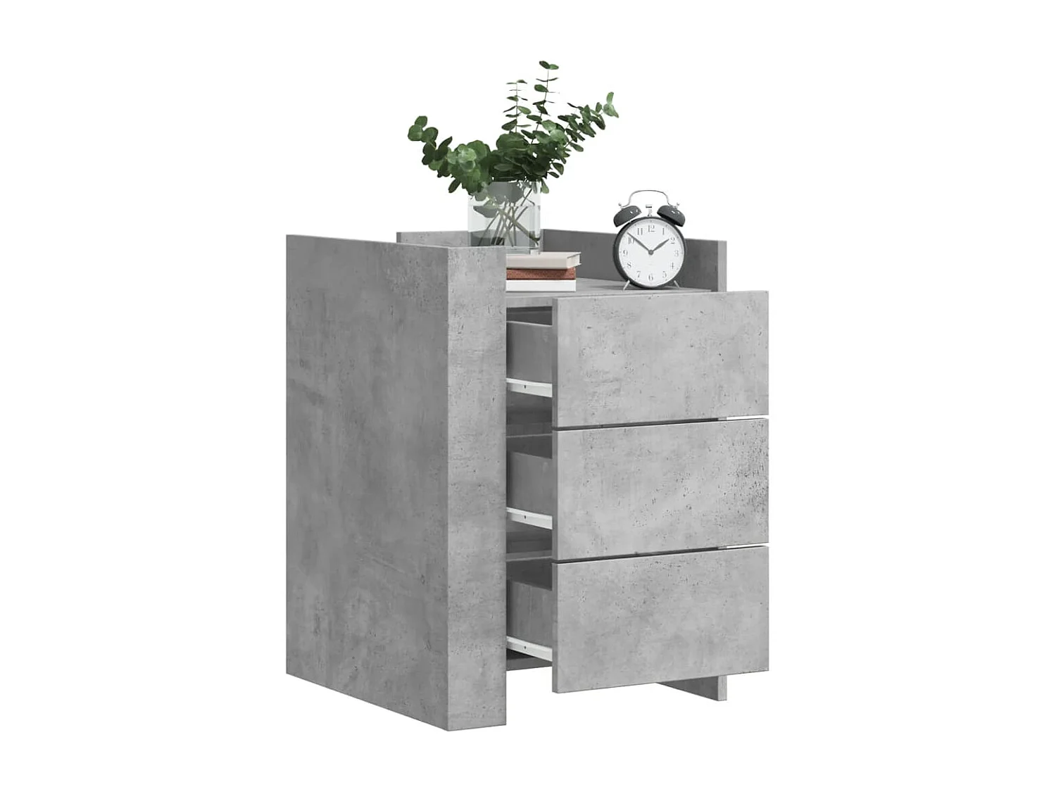 Table de chevet gris béton 45x50x65 cm bois d'ingénierie