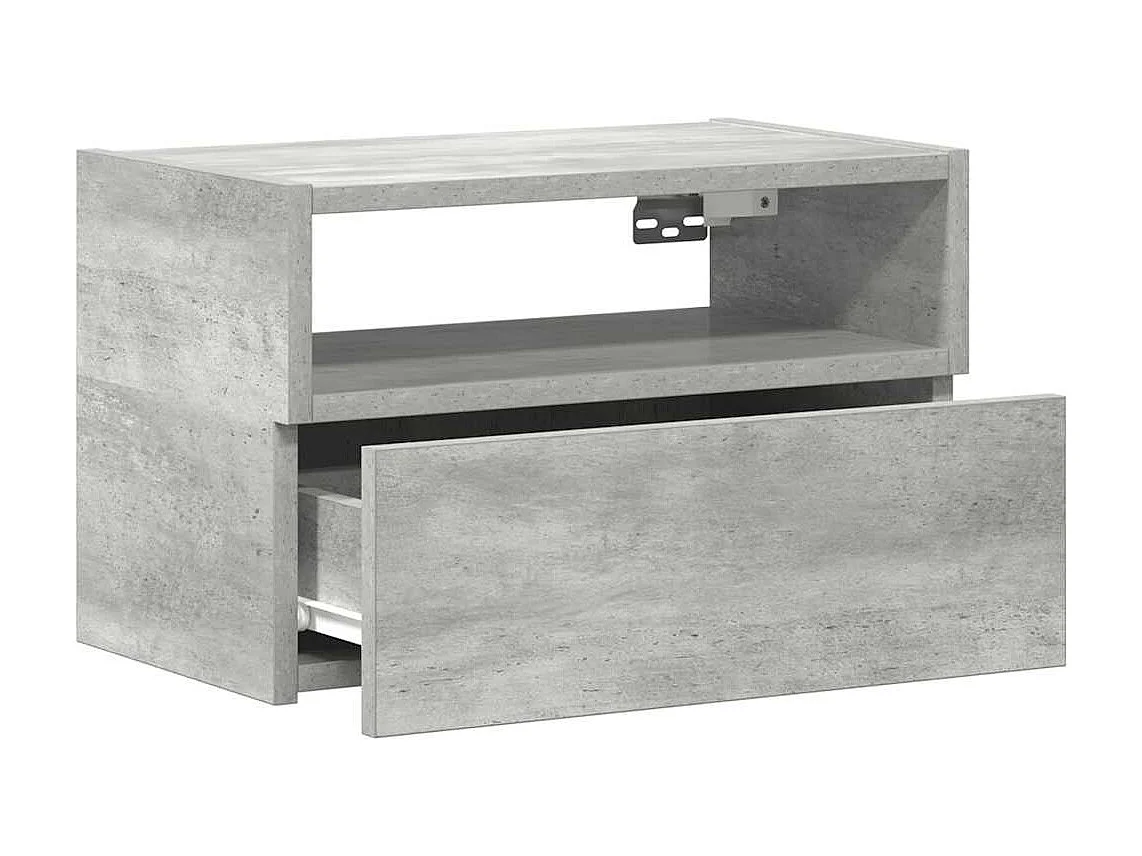 Table de chevet murale gris béton 45x26x28,5 cm